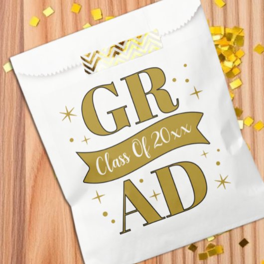 Gold- und weiße Abschlussfeier Geschenktütchen