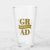 Gold- und weiße Abschlussfeier Glas (Vorderseite)