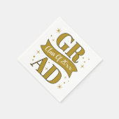 Gold- und weiße Abschlussfeier Serviette (Ecke)
