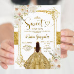 Gold und Weiße Blume 16 . Geburtstag Crown Geburts Einladung<br><div class="desc">Goldene und weiße Blume 16 . Geburtstag Goldene Krone Geburtstag Einladung Mis Quince Anos,  16. Geburtstag.</div>