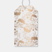 Gold und Weiße Blumenkranke - Hochzeiten von Peoni Geschenkanhänger (Rückseite)