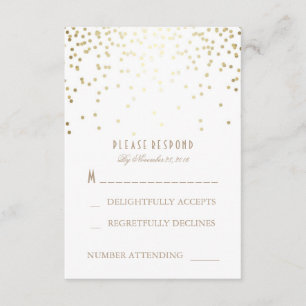 Gold und weiße Confetti-Hochzeit UAWG Karten