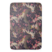 Gold und Weiße Drachen mit Kirschblüten Badematte (Vorderseite Vertikal)