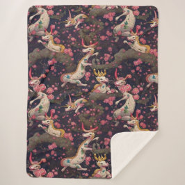 Gold und Weiße Drachen mit Kirschblüten Sherpadecke