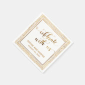 Gold und Weiße Feiern mit uns, Herz-Diamanten Serviette (Ecke)