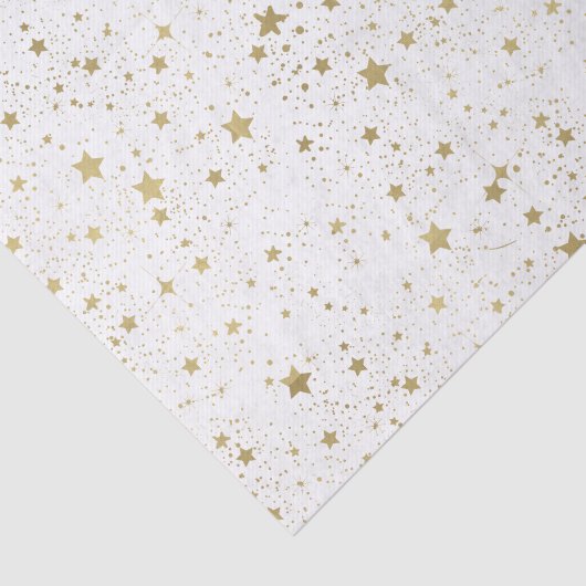 Gold und weiße funkelnde Sterne Seidenpapier (Ausschnitt)