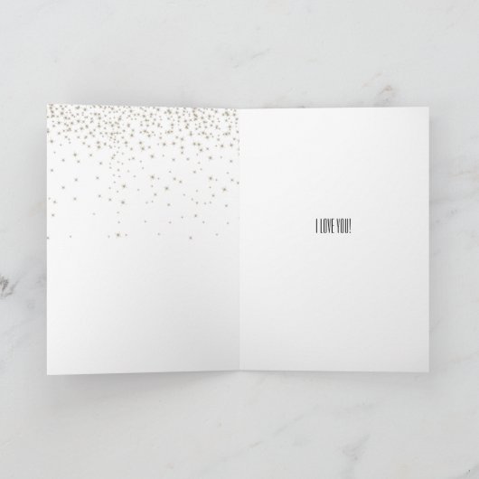 Gold und weiße Glitzern Karte (Innenseite)