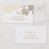 Gold und Weiße Herbstlaube Elegant Visitenkarte (Vorne/Hinten)