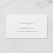 Gold und Weiße Herbstlaube Elegant Visitenkarte (Rückseite)