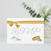 Gold und Weiße Hochzeit RSVP Karte (Stehend Vorderseite)