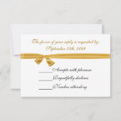 Gold und Weiße Hochzeit RSVP Karte (Rückseite)