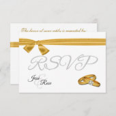 Gold und Weiße Hochzeit RSVP Karte (Vorne/Hinten)