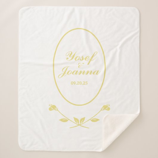 Gold und Weiße Hochzeit Sherpadecke (Vorderseite)