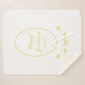 Gold und Weiße Hochzeit Sherpadecke (Vorderseite (Horizontal))