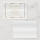 Gold und Weiße Imitate Satin - Empfang Begleitkarte (Vorne/Hinten)