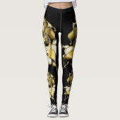 Gold und Weiße Mardi Gras Maske Leggings (Vorderseite)