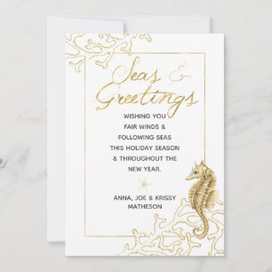 Gold und Weiße Meere & Grüße Schöne Weihnachten