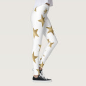 Gold und weiße metallische Sternmode-Leggings Leggings (Rechts)