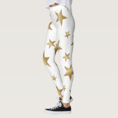 Gold und weiße metallische Sternmode-Leggings Leggings (Links)