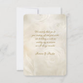 Gold und Weiße Rosen Candlelight Dankeskarte (Rückseite)