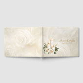 Gold und Weiße Rosen Candlelight Gästebuch (Voll)