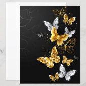 Gold und weiße Schmetterlinge (Vorne/Hinten)