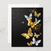 Gold und weiße Schmetterlinge (Vorne/Hinten)