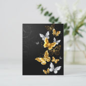 Gold und weiße Schmetterlinge (Stehend Vorderseite)