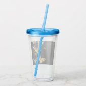 Gold und weiße Schmetterlinge Acryltrinkbecher (Rückseite)