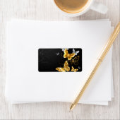 Gold und weiße Schmetterlinge Adressaufkleber (Insitu)