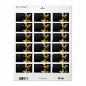 Gold und weiße Schmetterlinge Adressaufkleber (Vorne)