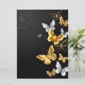 Gold und weiße Schmetterlinge Ankündigung (Stehend Vorderseite)