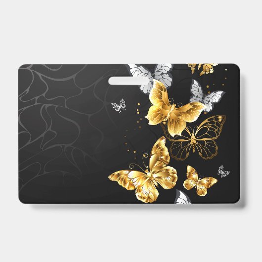 Gold und weiße Schmetterlinge Ausweis (Vorderseite)