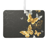 Gold und weiße Schmetterlinge Autolufterfrischer (Rückseite)