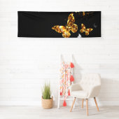 Gold und weiße Schmetterlinge Banner (Insitu)