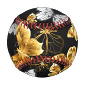 Gold und weiße Schmetterlinge Baseball (Vorderseite)