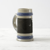 Gold und weiße Schmetterlinge Bierglas (Vorderseite Links)