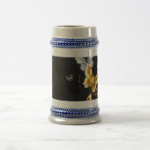 Gold und weiße Schmetterlinge Bierglas (Mittel)