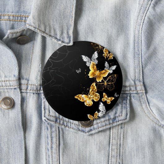 Gold und weiße Schmetterlinge Button (Beispiel)
