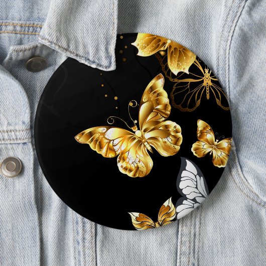 Gold und weiße Schmetterlinge Button (Beispiel)