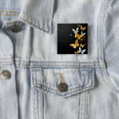 Gold und weiße Schmetterlinge Button (Beispiel)