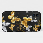 Gold und weiße Schmetterlinge Case-Mate iPhone Hülle (Rückseite (Horizontal))