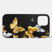 Gold und weiße Schmetterlinge Case-Mate iPhone Hülle (Rückseite (Horizontal))
