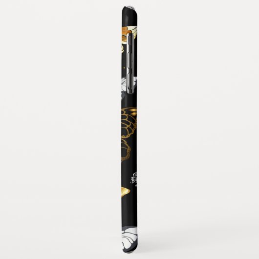 Gold und weiße Schmetterlinge Case-Mate iPhone Hülle (Hinten/Links)