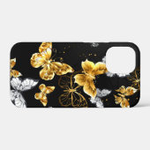 Gold und weiße Schmetterlinge Case-Mate iPhone Hülle (Rückseite (Horizontal))