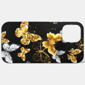 Gold und weiße Schmetterlinge Case-Mate iPhone Hülle (Rückseite (Horizontal))