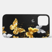 Gold und weiße Schmetterlinge Case-Mate iPhone Hülle (Rückseite (Horizontal))