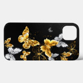 Gold und weiße Schmetterlinge Case-Mate iPhone Hülle (Rückseite (Horizontal))