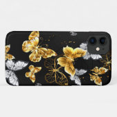Gold und weiße Schmetterlinge Case-Mate iPhone Hülle (Rückseite (Horizontal))