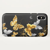 Gold und weiße Schmetterlinge Case-Mate iPhone Hülle (Rückseite (Horizontal))